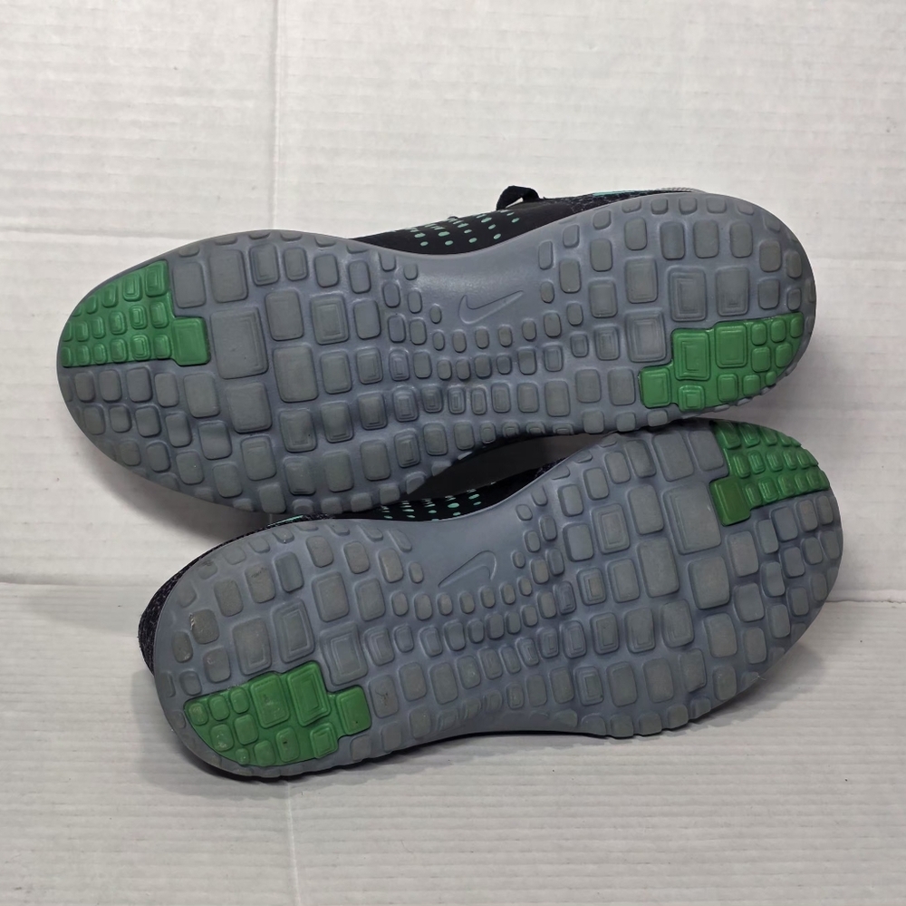 Nike FS Lite Run 2 Black & Green Running Sneakers Womans Size 6 - Picture 5 of 6